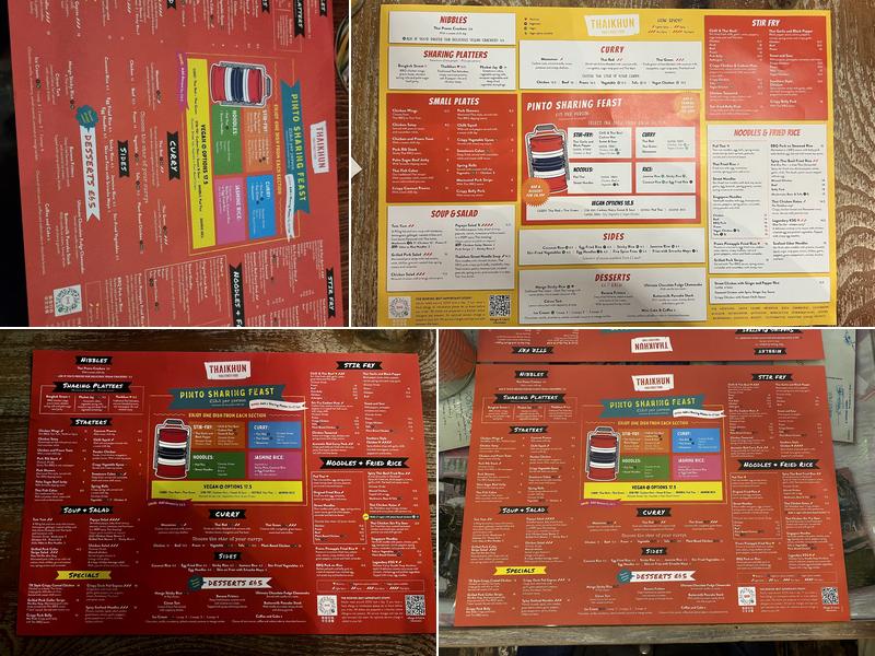 Thaikhun Menu