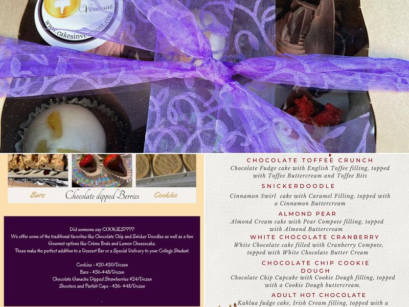 Cakes in Vermont, LLC Menu