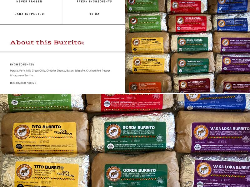 Rico's Burritos Menu