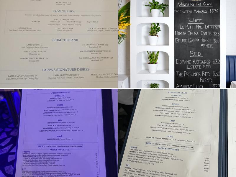 Pappas New York Menu