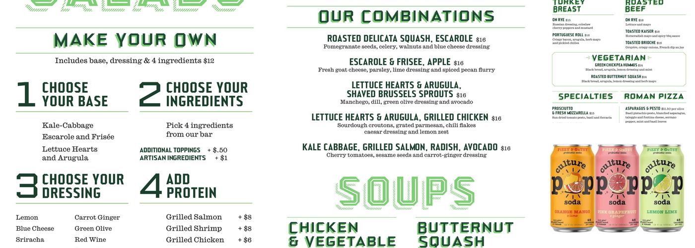 Sandwich & Salad Menu