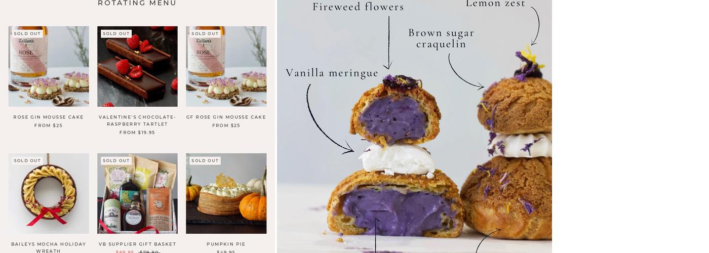 Vanilla Bite Bakery Menu