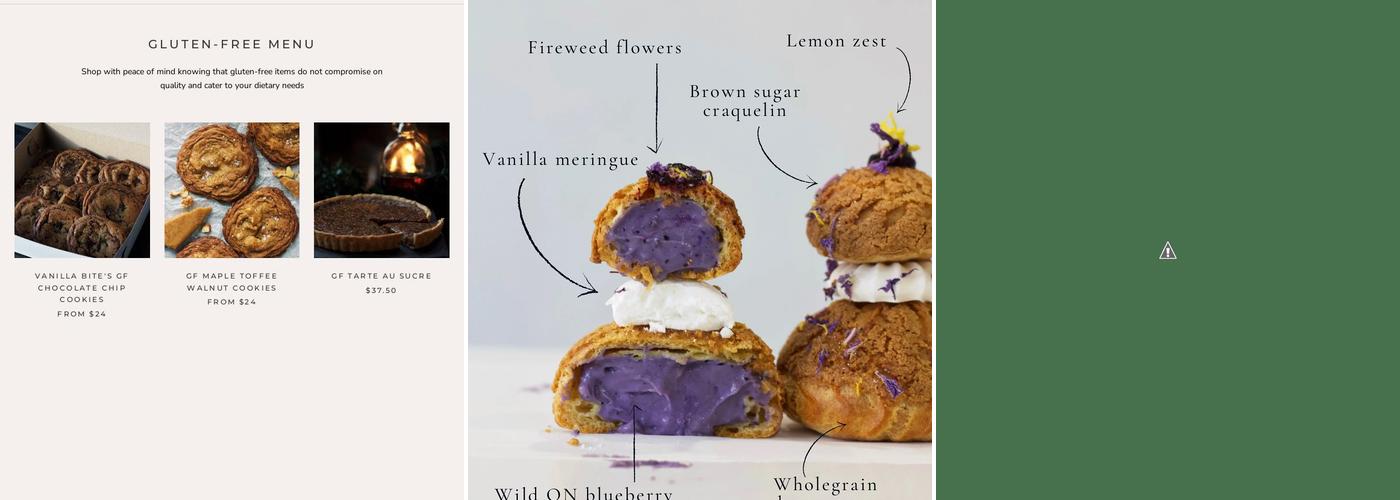 Vanilla Bite Bakery Menu