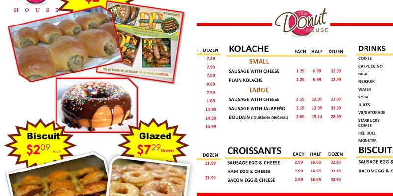 The Donut House Menu