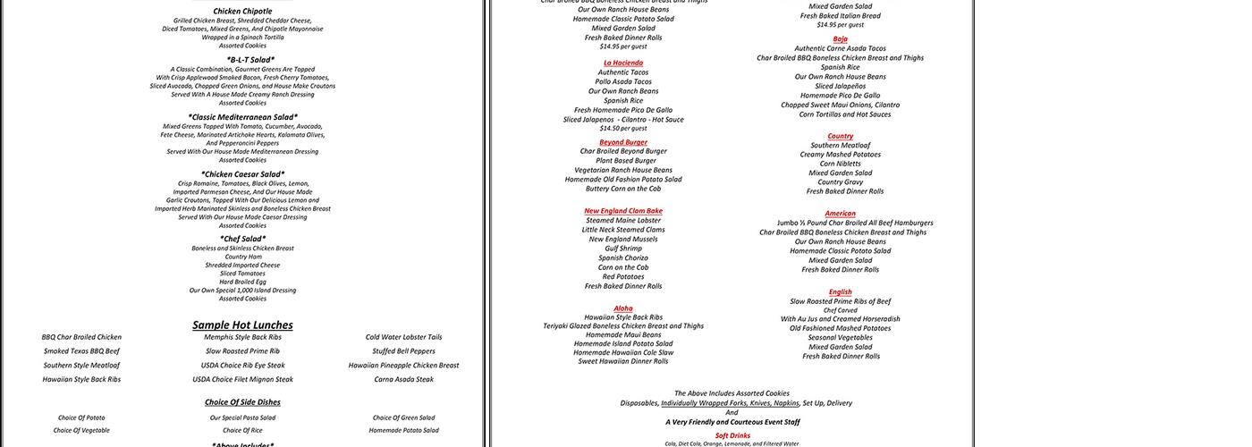 A Creative Event Menu