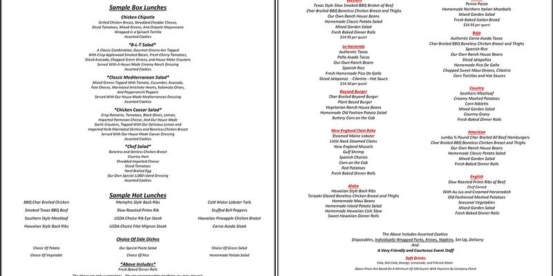 A Creative Event Menu