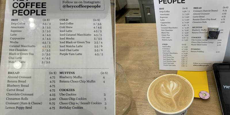 Hey Coffee People Menu
