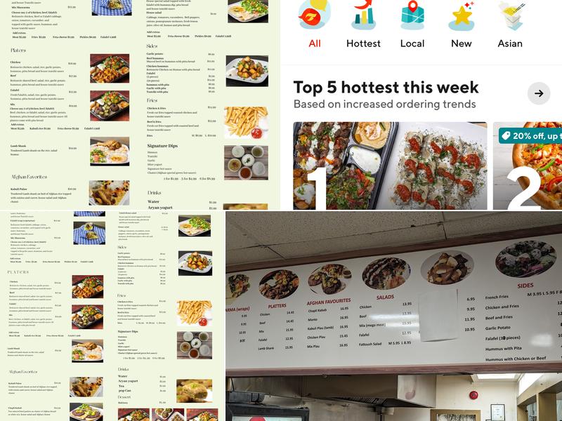 A Kabul Shawarma Donair Menu