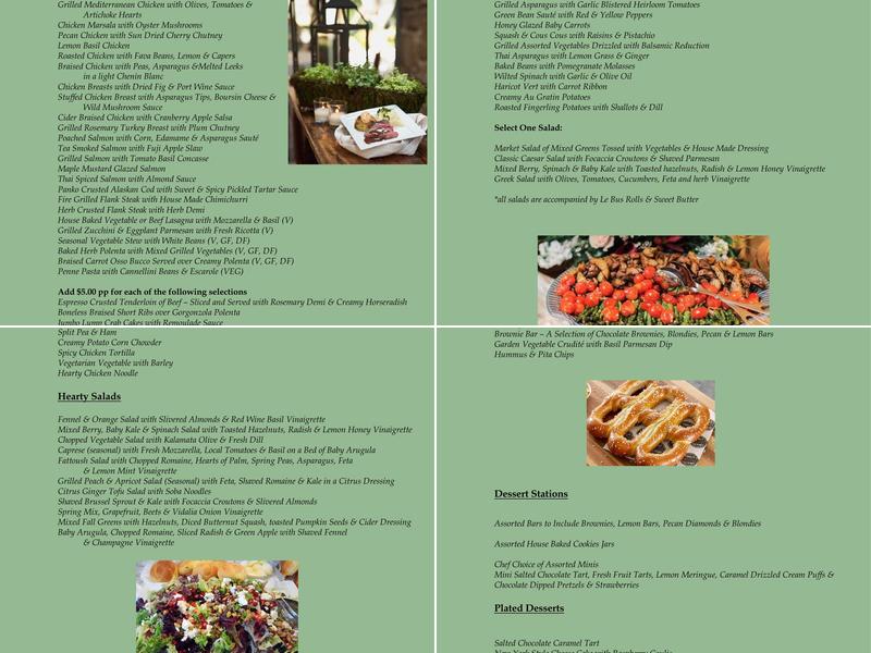 Perfect Setting Catering Menu