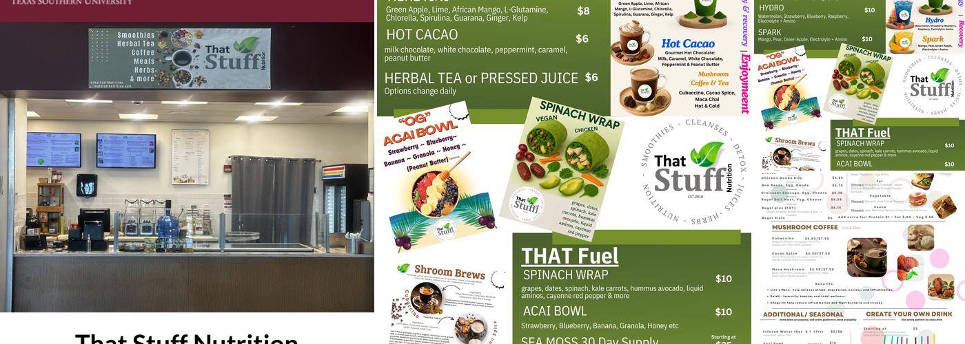 That Stuff Nutrition Menu
