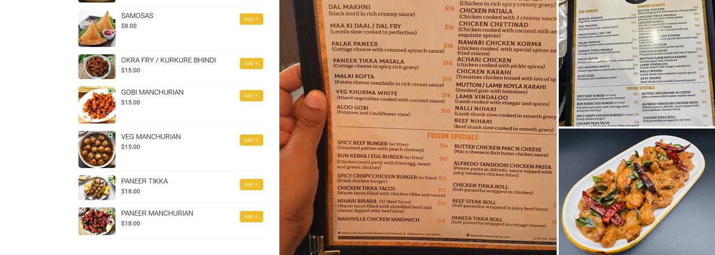 Khan's Kitchen Menu