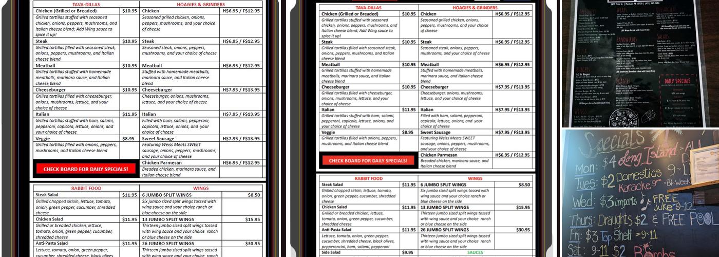 Main Street Tavern Menu