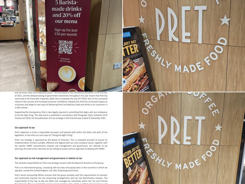 Pret A Manger Menu