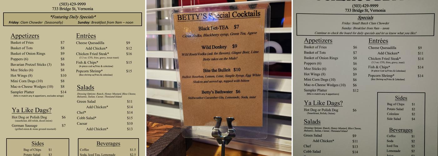 Buckshot Betty's Menu