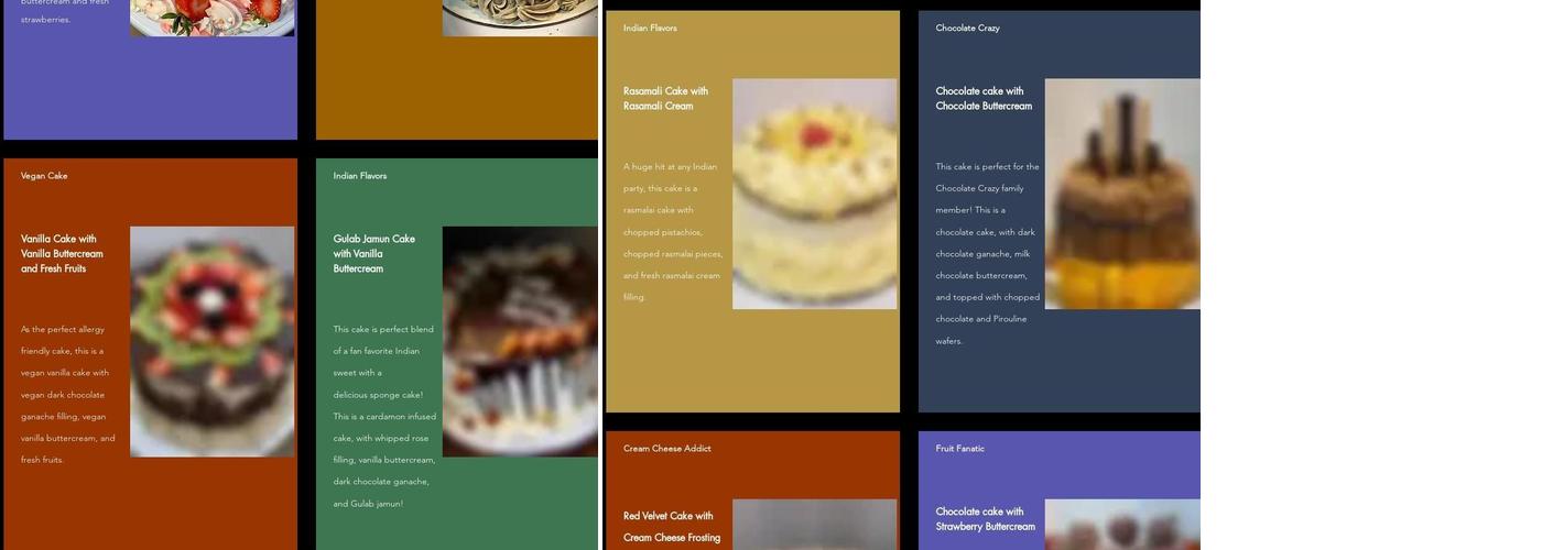 Yasha Bakes Menu