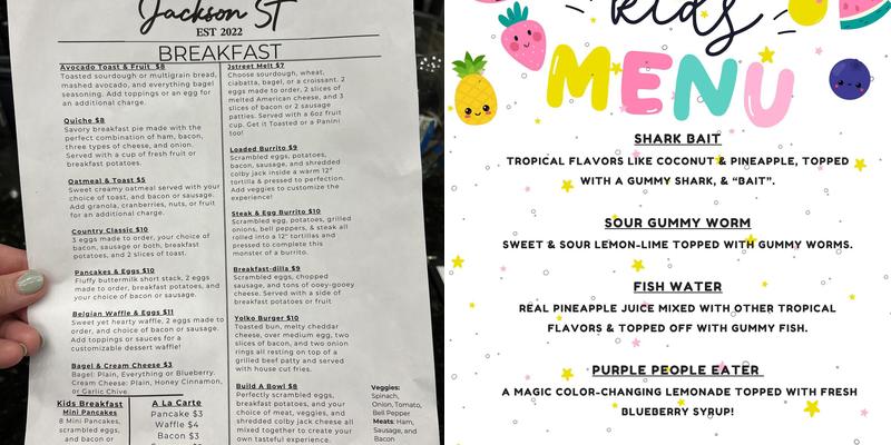 Jackson Street Coffee and Market Menu