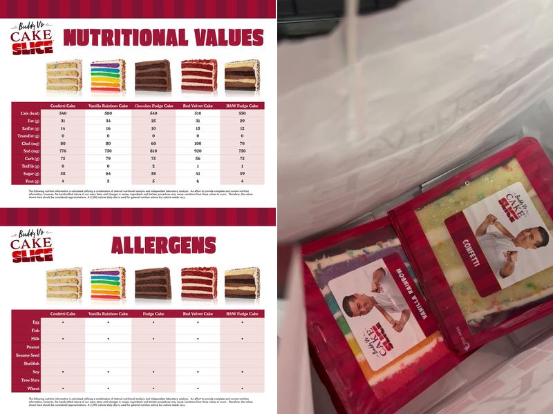 Buddy V's Cake Slice Menu