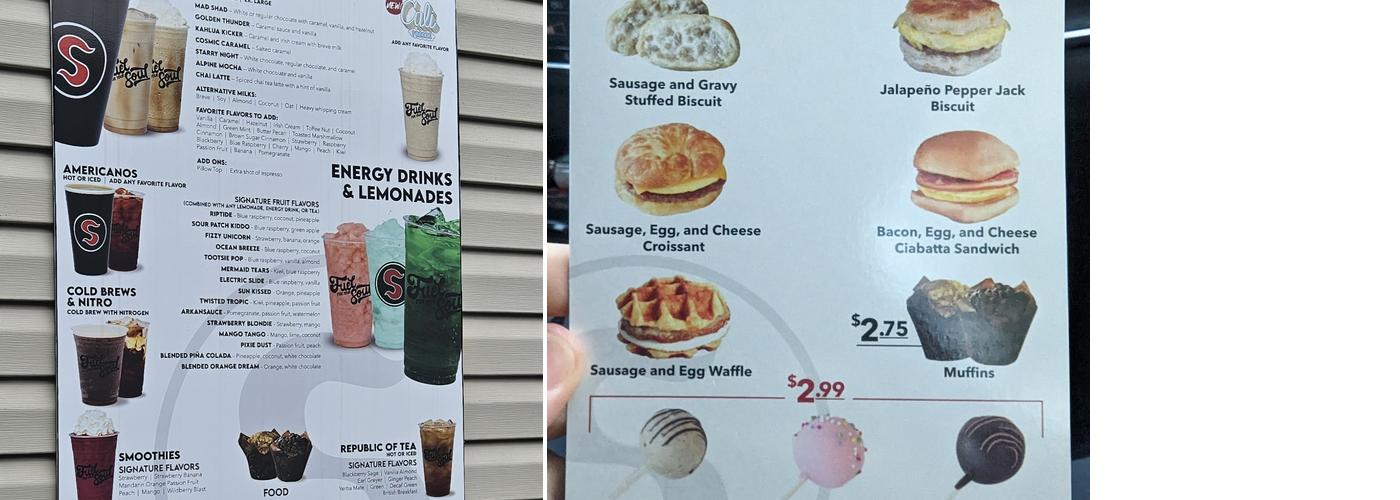 Shadrachs Coffee Menu