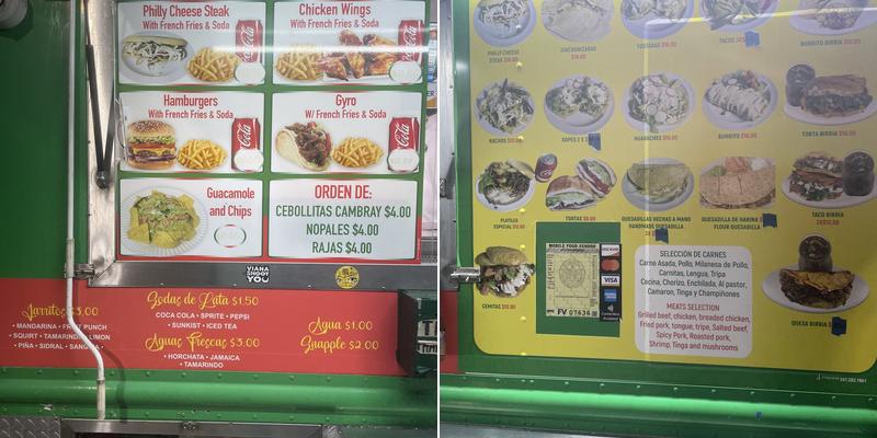 TRI - TACO TRUCK Menu