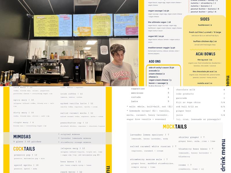 Cocky’s Bagel Sandwiches Menu