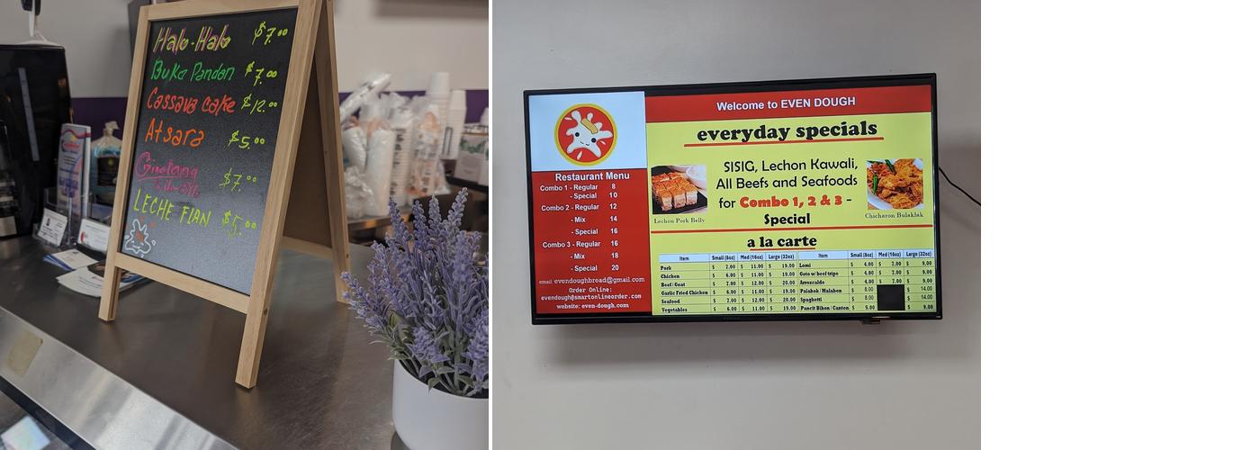 EVEN DOUGH FILIPINO CUISINE & BAKESHOP Menu