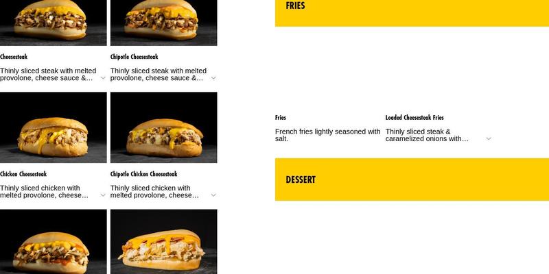 Pardon My Cheesesteak Menu