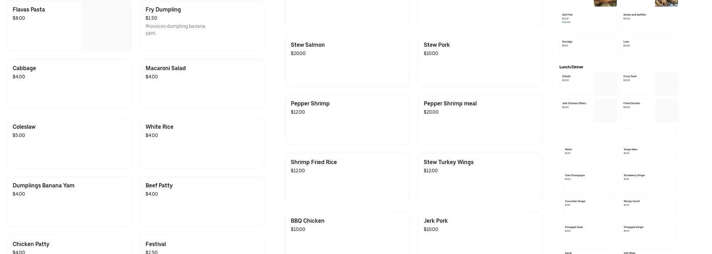 Flavas Kitchen Menu