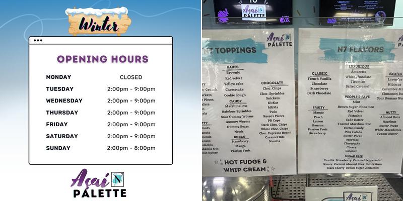 Acai N7 Palette Menu