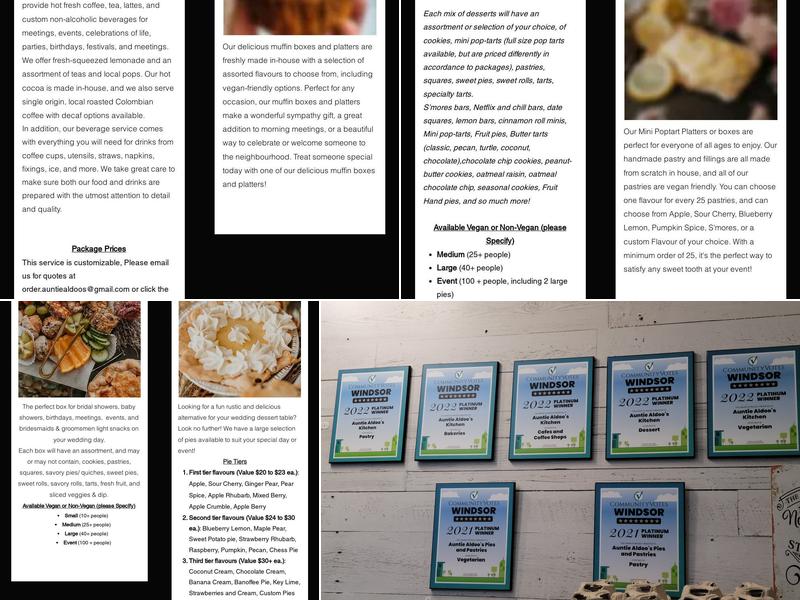 Auntie Aldoo's Kitchen Menu