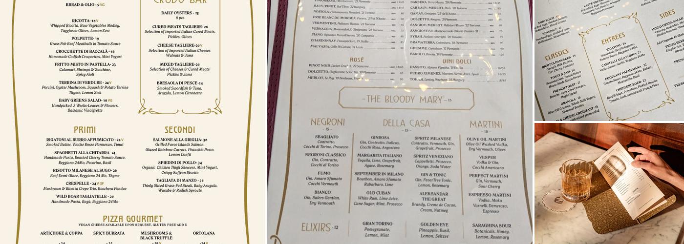 Saraghina Caffè Menu