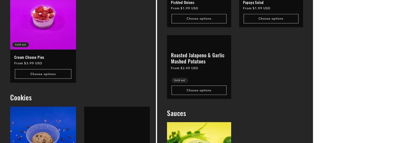 Kickin’ Sweets Menu