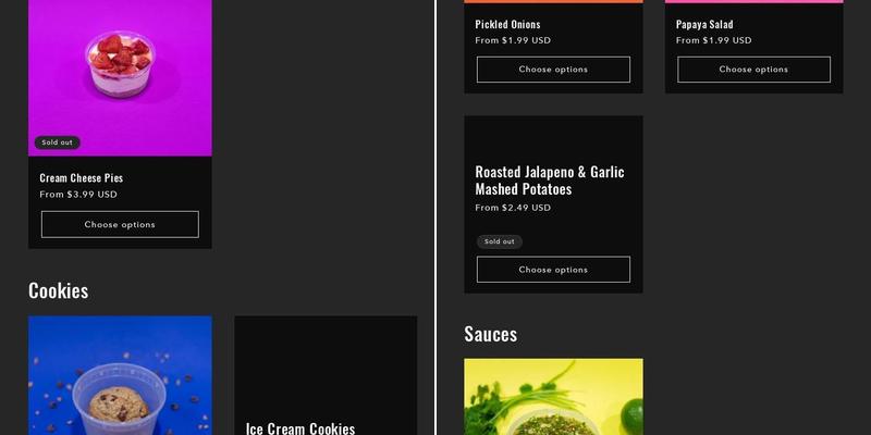 Kickin’ Sweets Menu