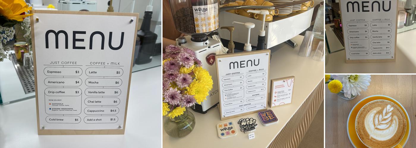 WeBe Coffee Roasters Menu