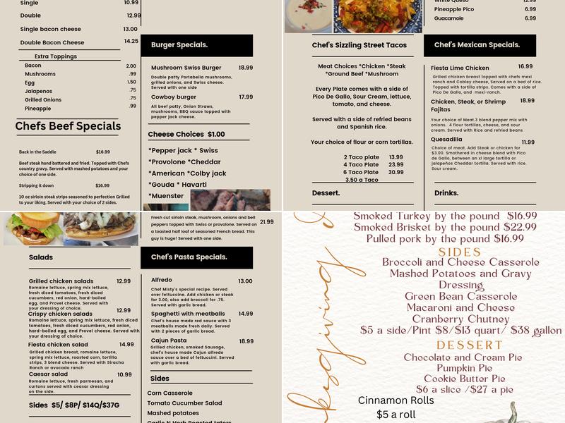 Breezy's Bistro Menu