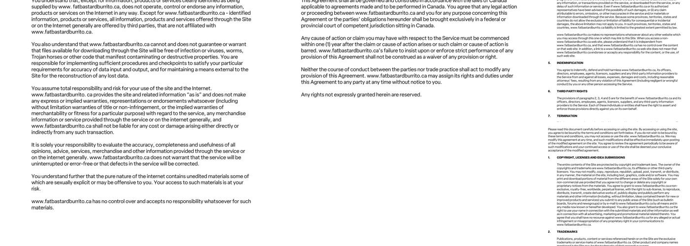 Fat Bastard Burrito Co. Menu