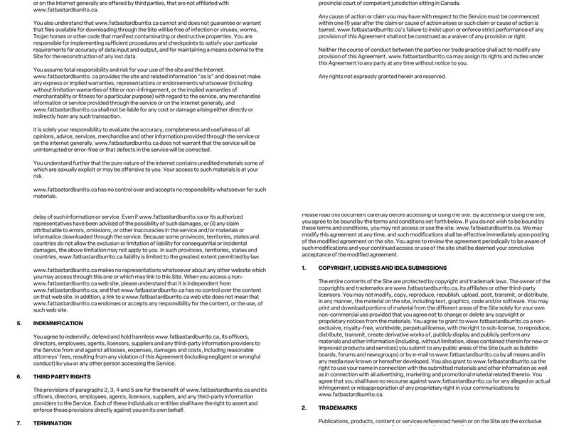 Fat Bastard Burrito Co. Menu