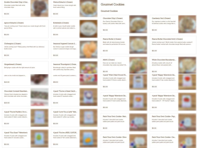 Chervon Cakes and Cookies Menu