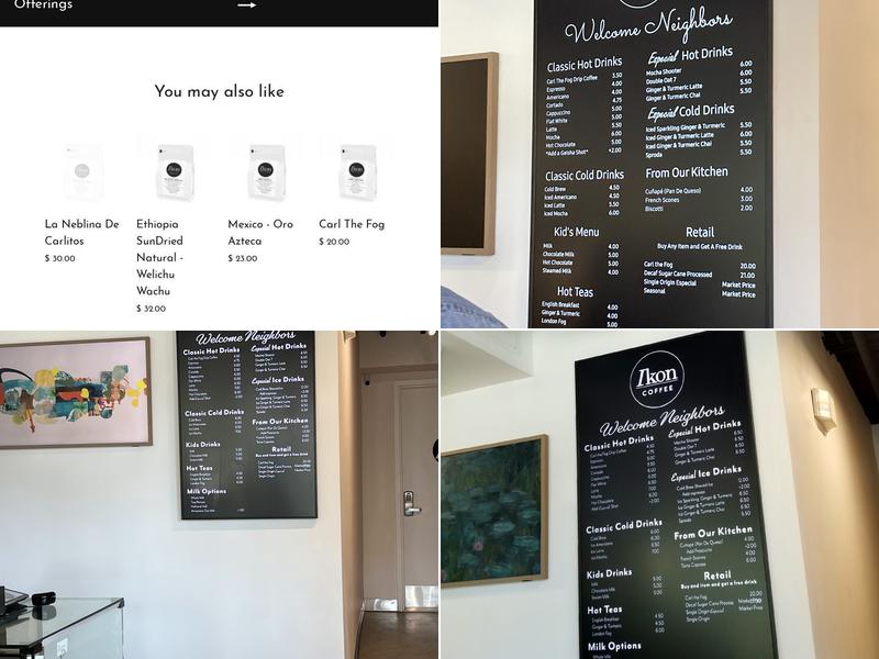 Ikon Coffee Menu