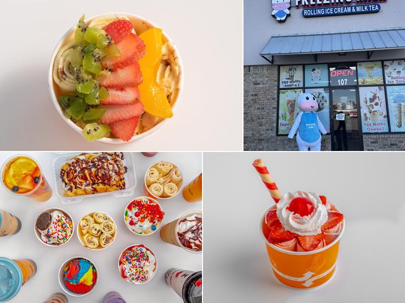 Freezing milk rolling ice cream