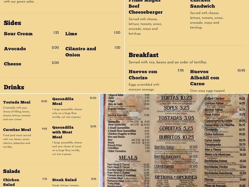 Los Azares Mexican Grill Menu