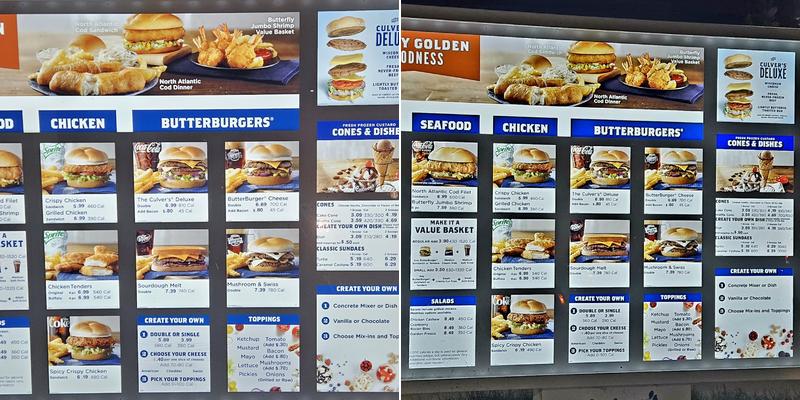 Culver’s Menu
