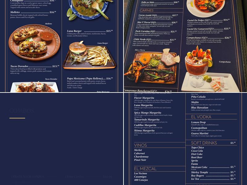 LUNA MEXICAN GRILL Menu