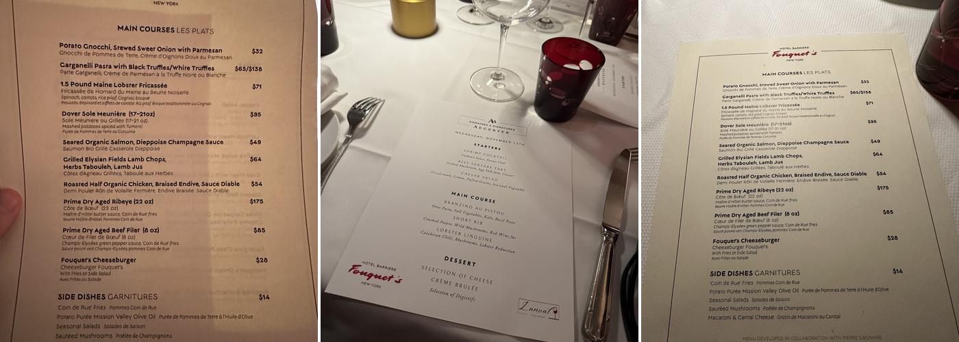 Brasserie Fouquet's New York Menu