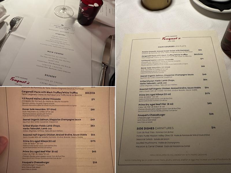 Brasserie Fouquet's New York Menu