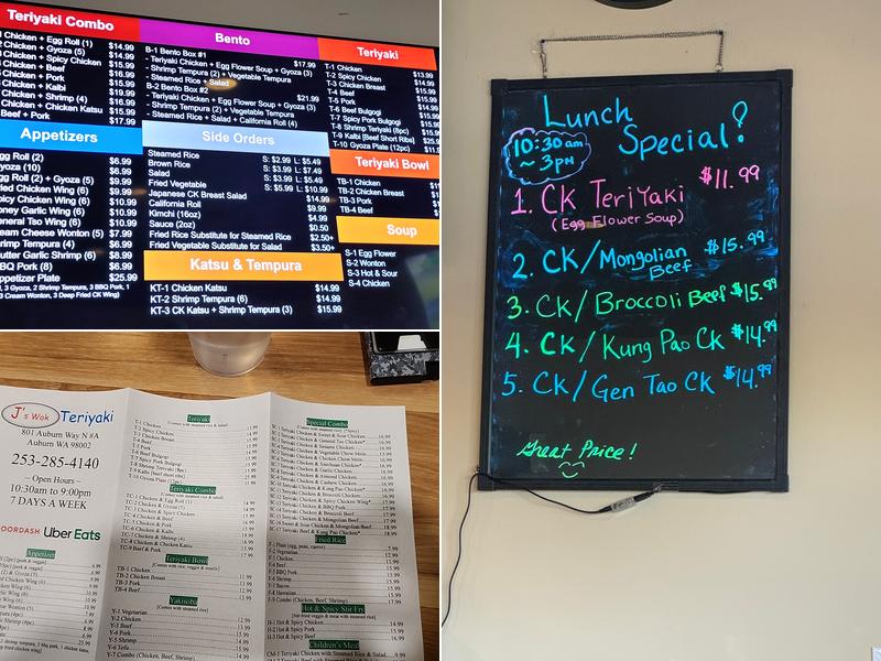 J's Wok & Teriyaki Menu