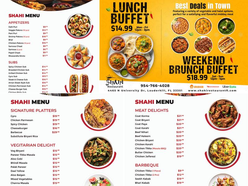 SHAHI RESTAURANT Menu