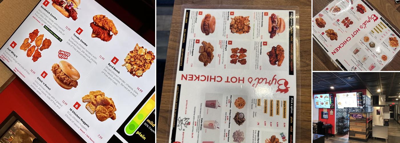 Byrd’s Hot Chicken Menu