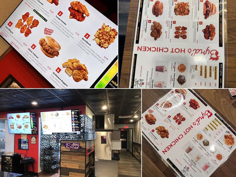 Byrd’s Hot Chicken Menu