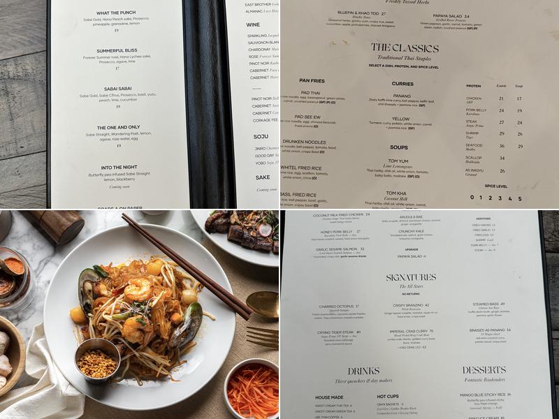 White Elephant Menu