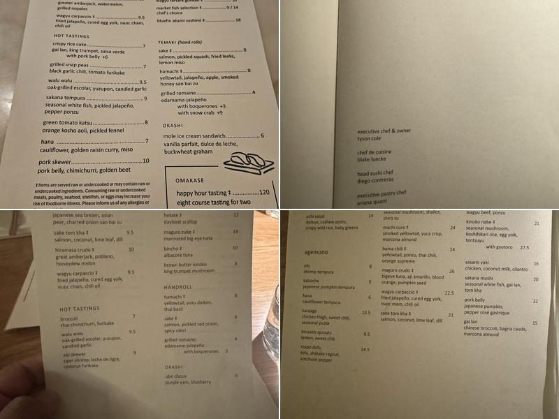 Uchi Scottsdale Menu